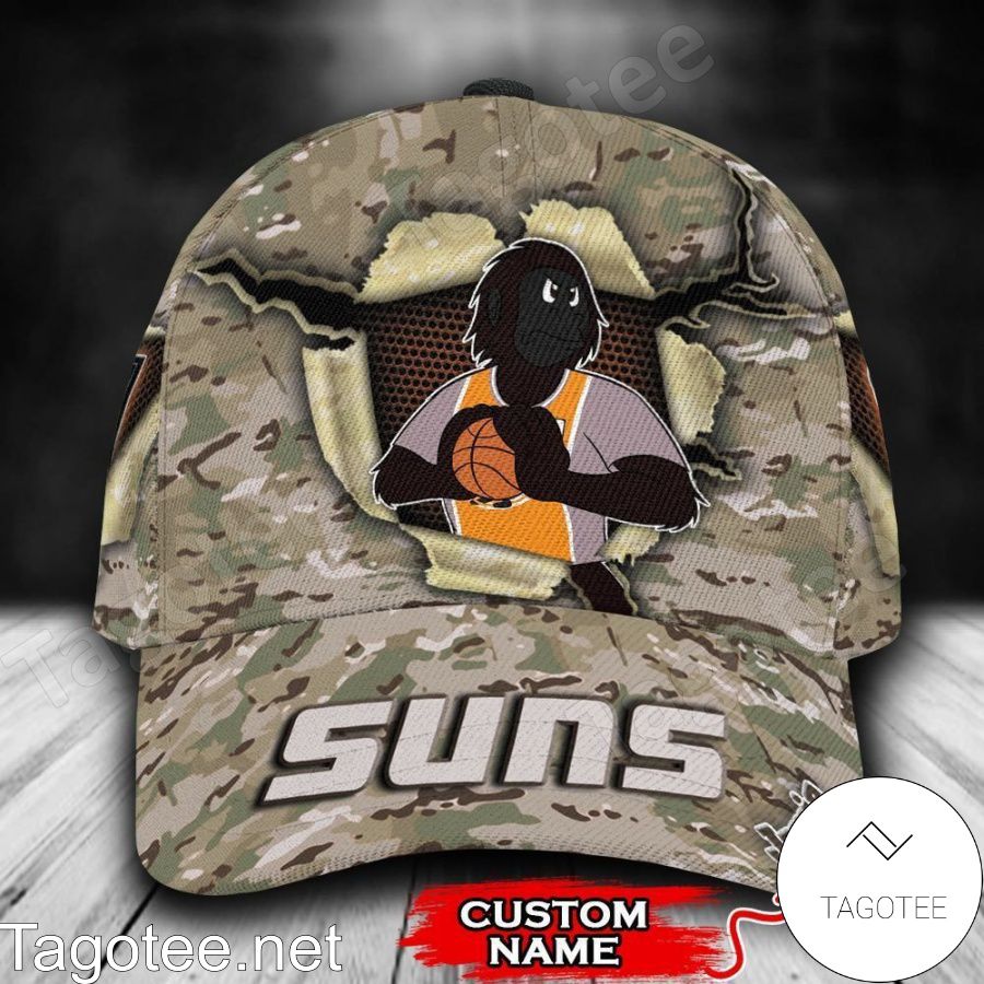 Phoenix Suns Camo Mascot NBA Custom Name Personalized Cap
