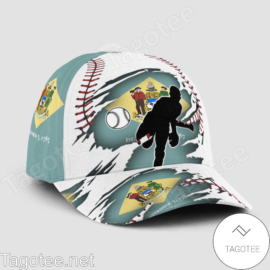 Pitching Delaware Flag Pattern Cap