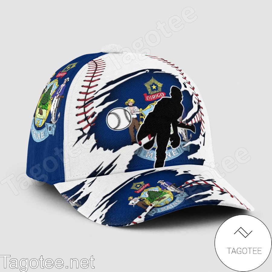 Pitching Maine Flag Pattern Cap