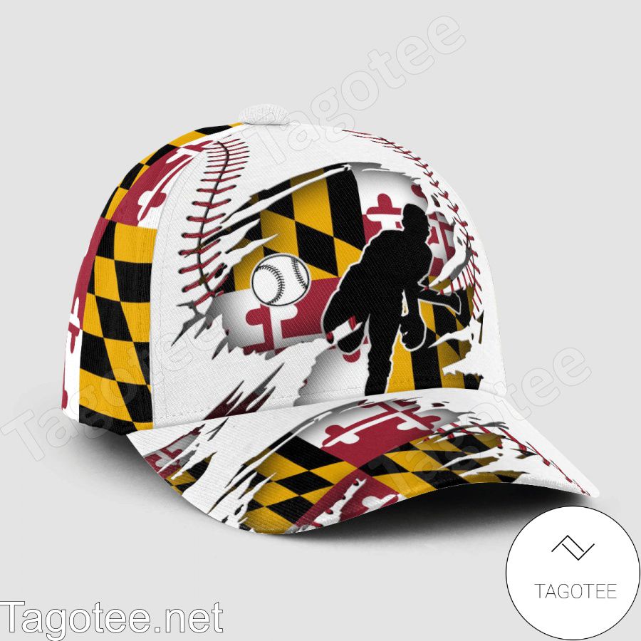 Pitching Maryland Flag Pattern Cap