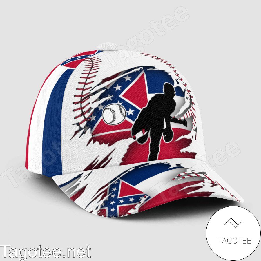 Pitching Mississippi Flag Pattern Cap