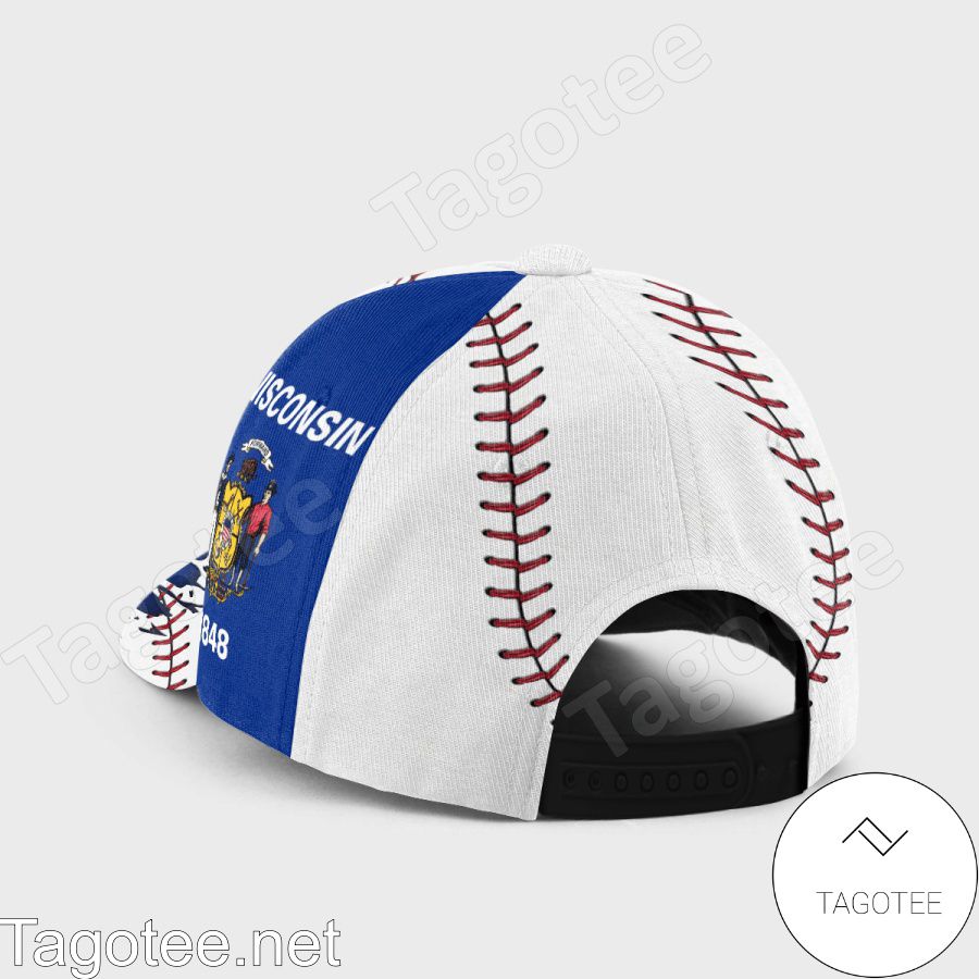 Pitching Wisconsin Flag Pattern Cap a