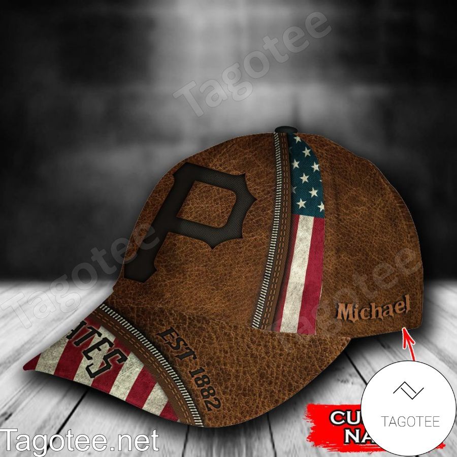Pittsburgh Pirates Leather Zipper Print MLB Custom Name Personalized Cap b