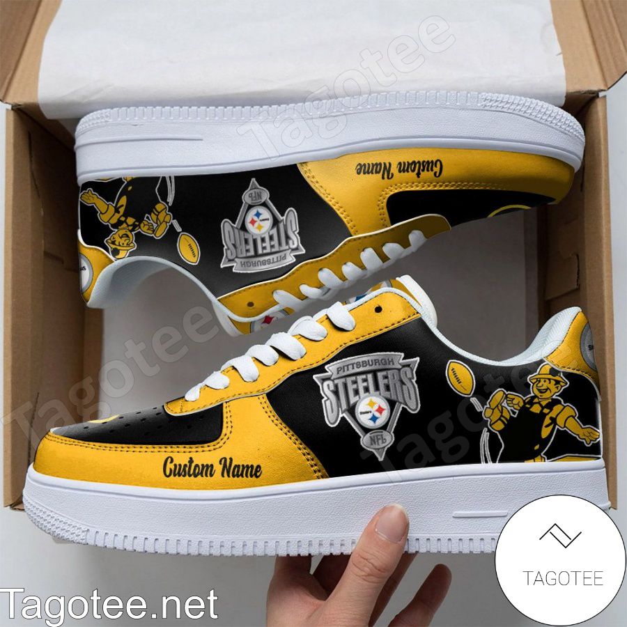 Pittsburgh Steelers Mascot Logo NFL Football Custom Name Air Force Shoes