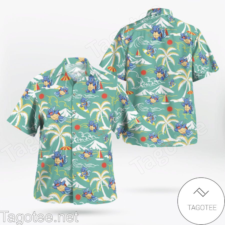 Pokemon Wartortle Surfing Hawaiian Shirt