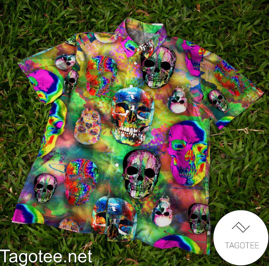 Psychedelic Skull Trippy Hawaiian Shirt