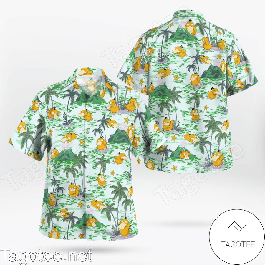 Psyduck Palm Tree Hawaiian Shirt