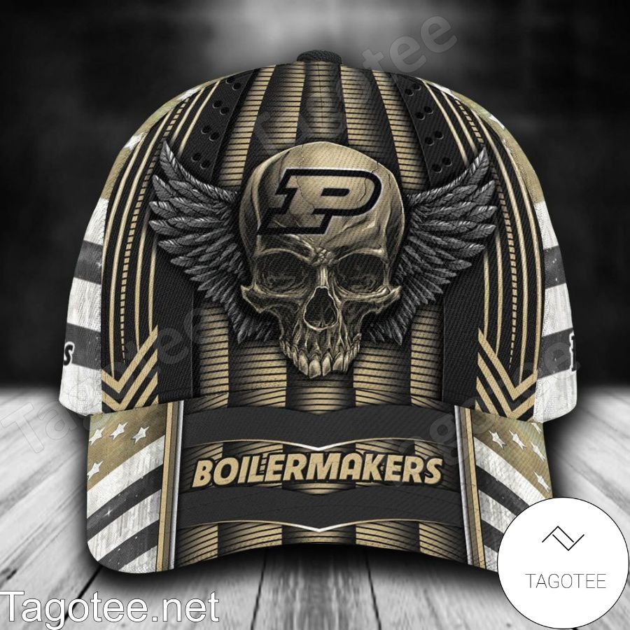 Purdue Boilermakers Skull Flag NCAA Personalized Cap