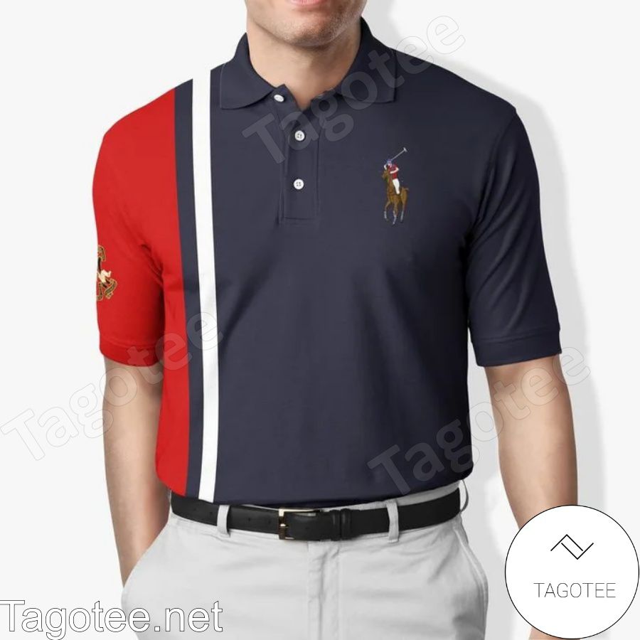 Ralph Lauren Mix Color Navy And Red Polo Shirt
