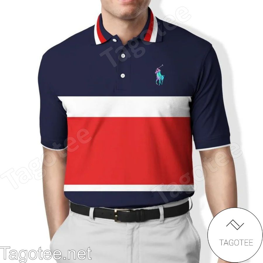 Ralph Lauren Mix Color Navy White And Red Polo Shirt