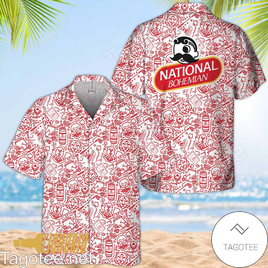 Red National Bohemian Doodle Art Hawaiian Shirt