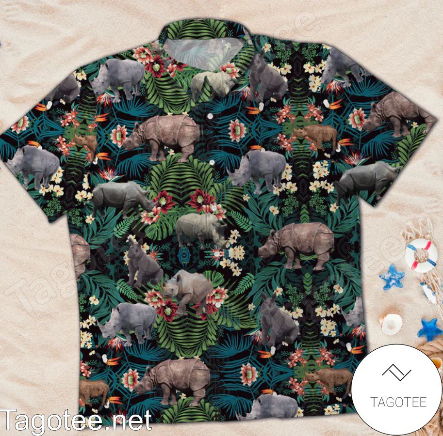 Rhino Tropical Hawaiian Shirt