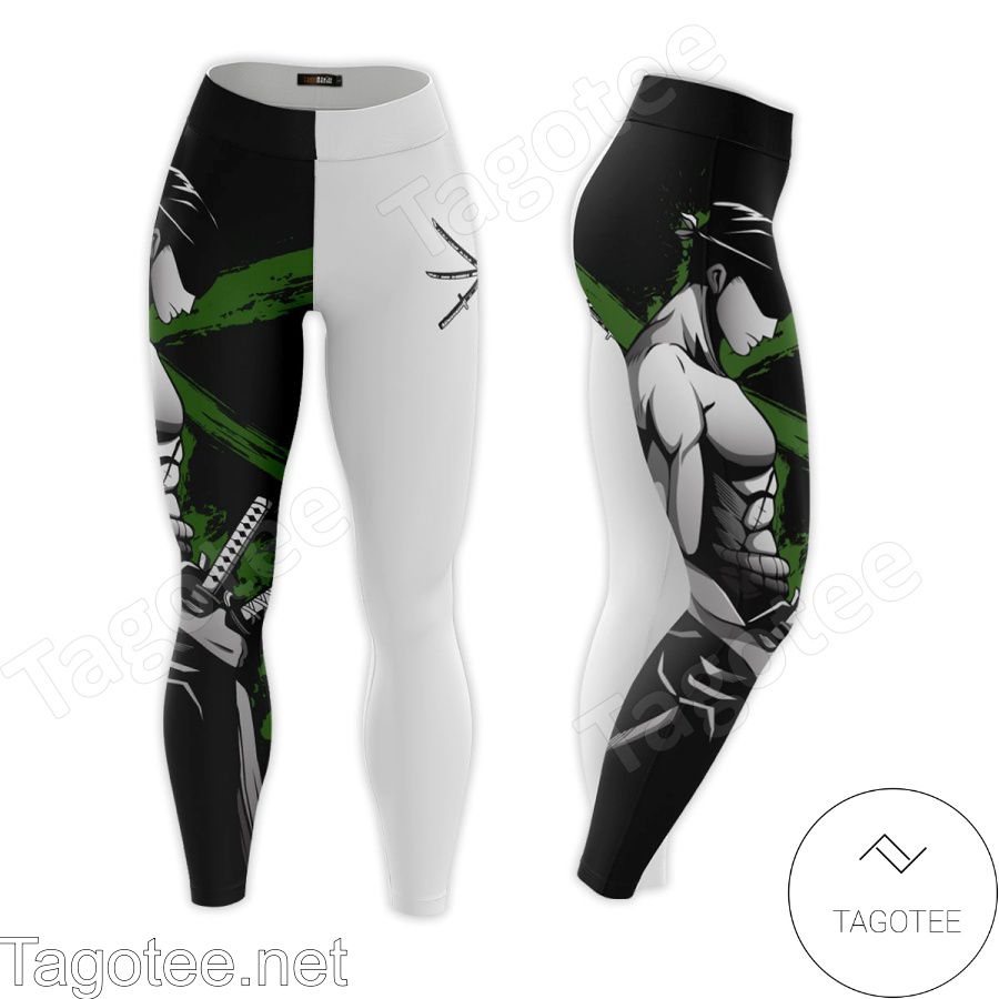 Only For Fan Roronoa Zoro One Piece Anime Black And White Leggings