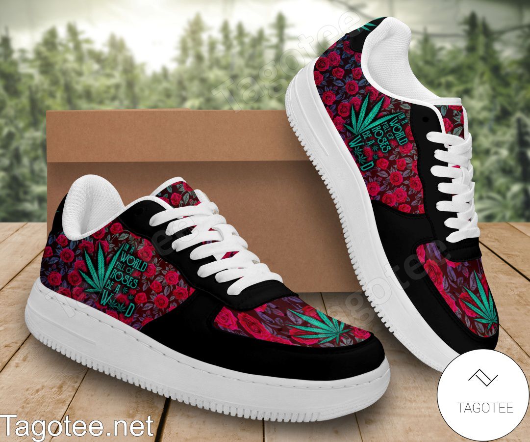 Rose in The Weed Cannabis Weed Air Force Shoes