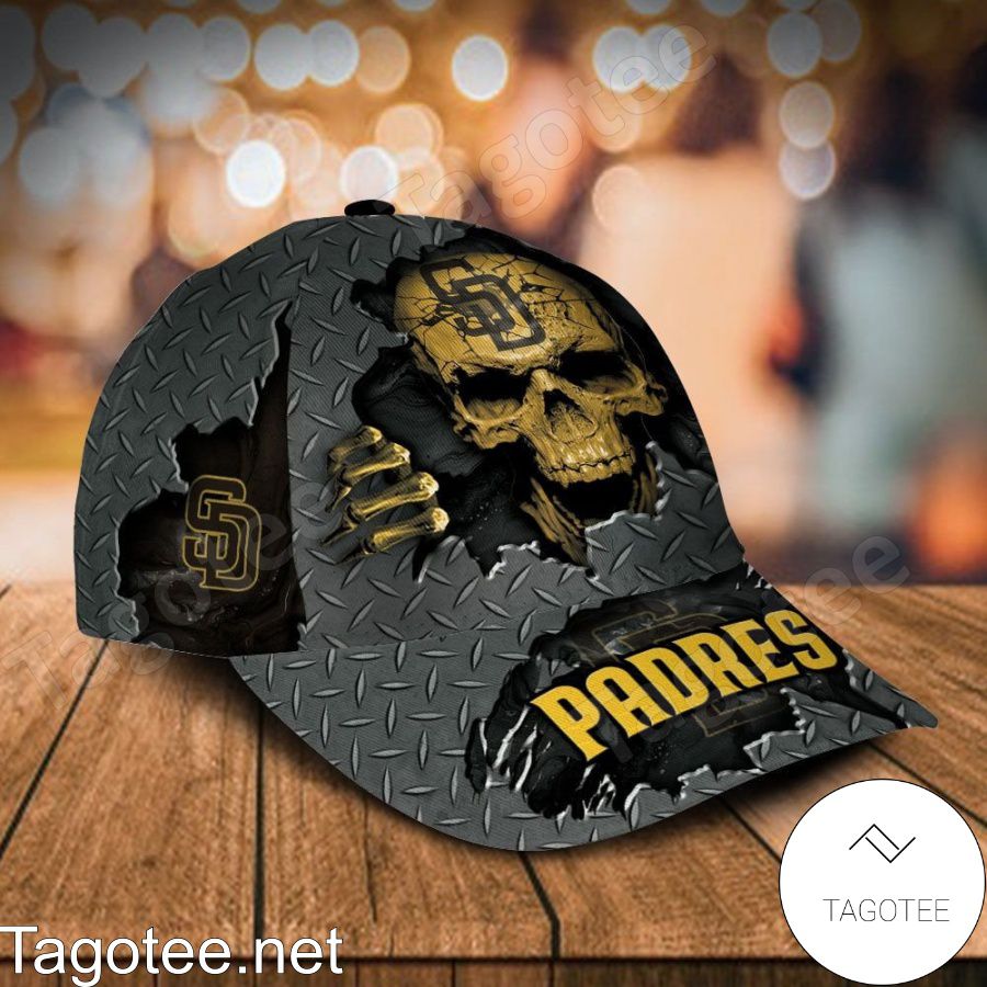 San Diego Padres Skull MLB Custom Name Personalized Cap a