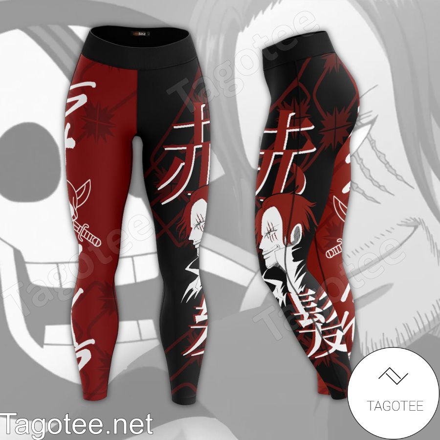 Shanks One Piece Anime Black And Red Leggings a