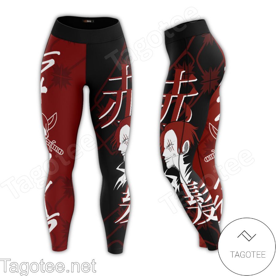 Unique Shanks One Piece Anime Black And Red Leggings