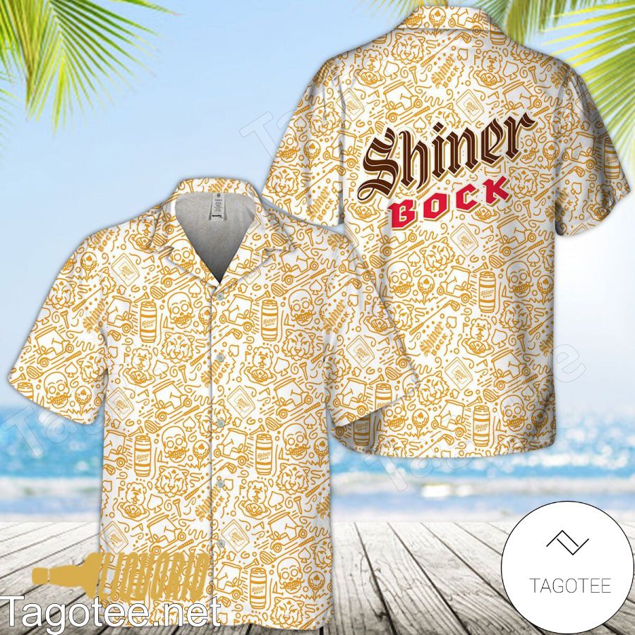 Shiner Bock Beer Doodle Art Hawaiian Shirt