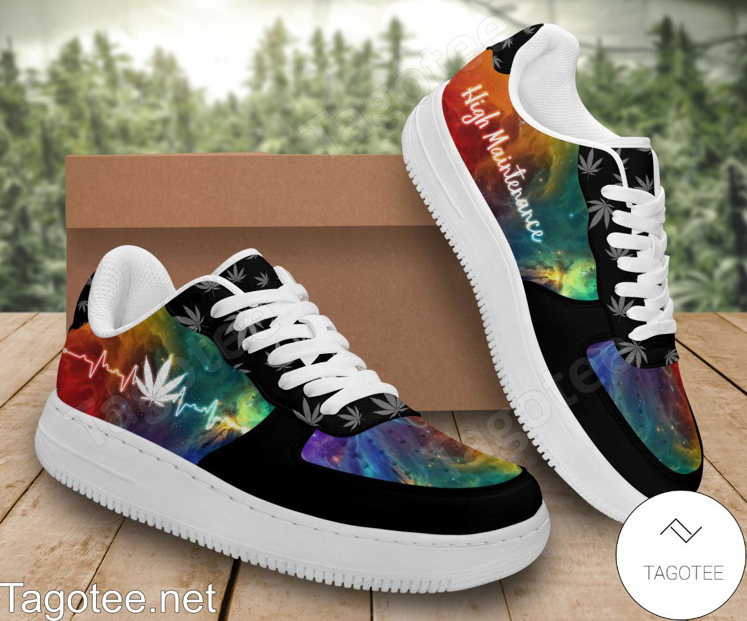 Smoking Heartbeat Cannabis Weed Air Force Shoes