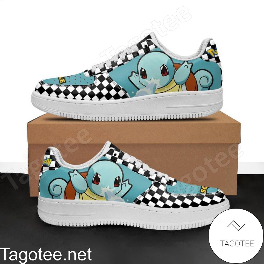 Squirtle Checkerboard Pokemon Air Force Shoes