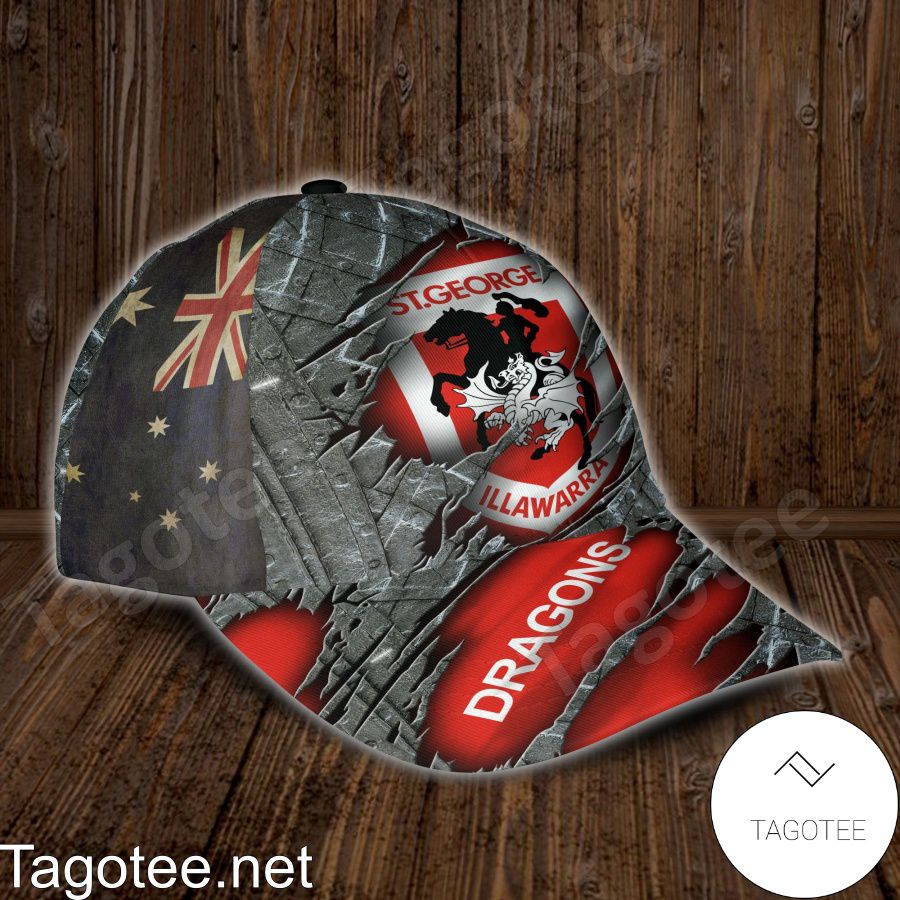 St George Illawarra Dragons NRL Custom Name Personalized Cap a