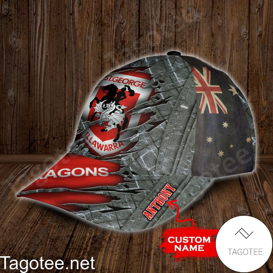 St George Illawarra Dragons NRL Custom Name Personalized Cap b