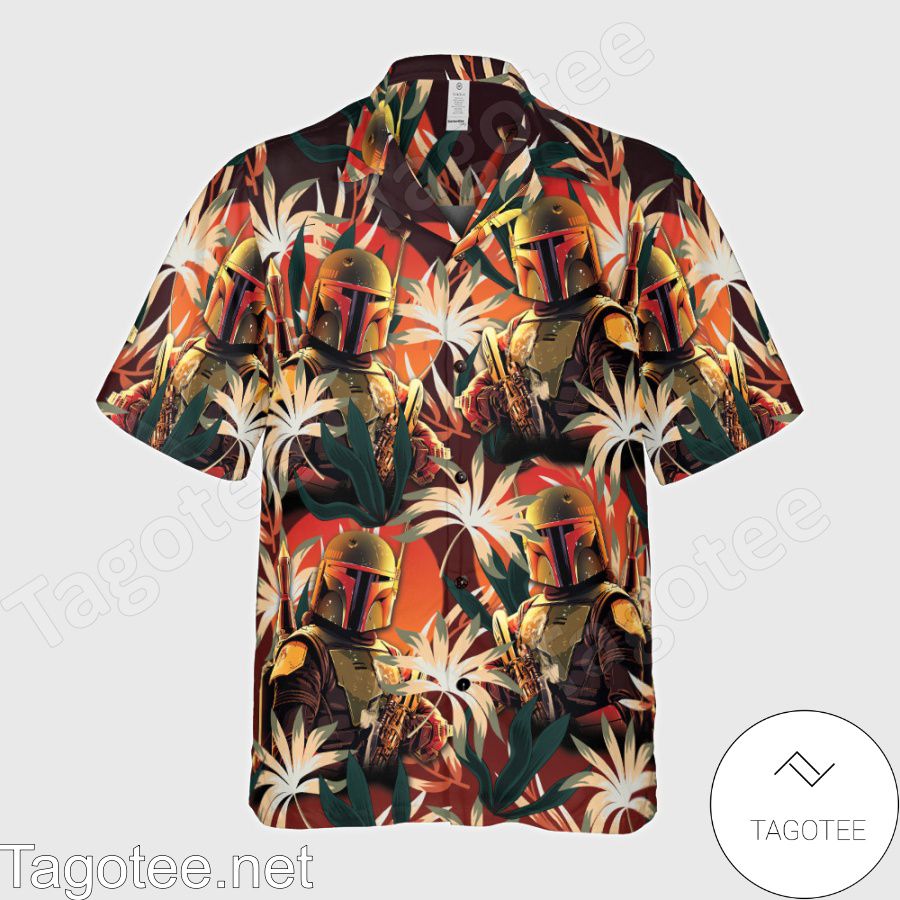 Star Wars Boba Fett Palm Leaves Hawaiian Shirt a