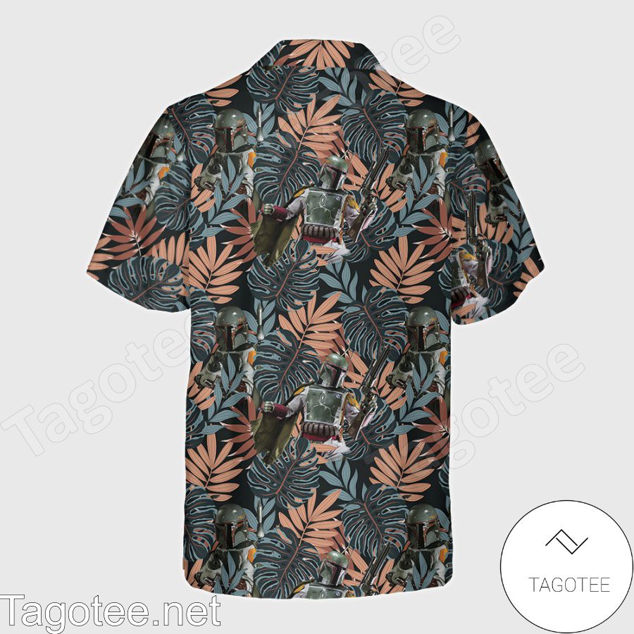 Star Wars Boba Fett Tropical Leaf Hawaiian Shirt a