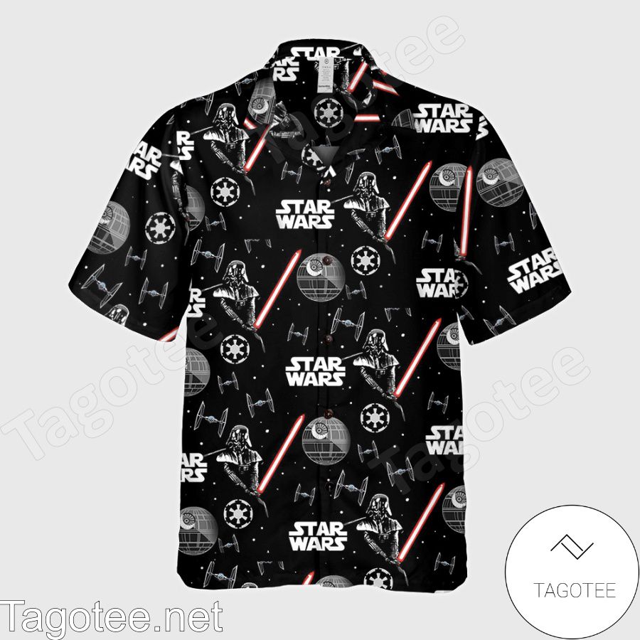 Star Wars Darth Vader With Light Sword Hawaiian Shirt a