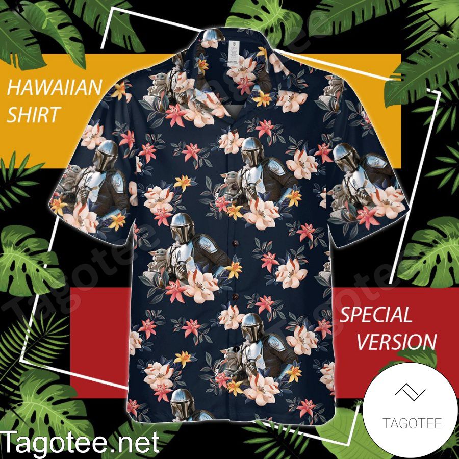 Star Wars The Mandalorian And Baby Yoda Flower Hawaiian Shirt