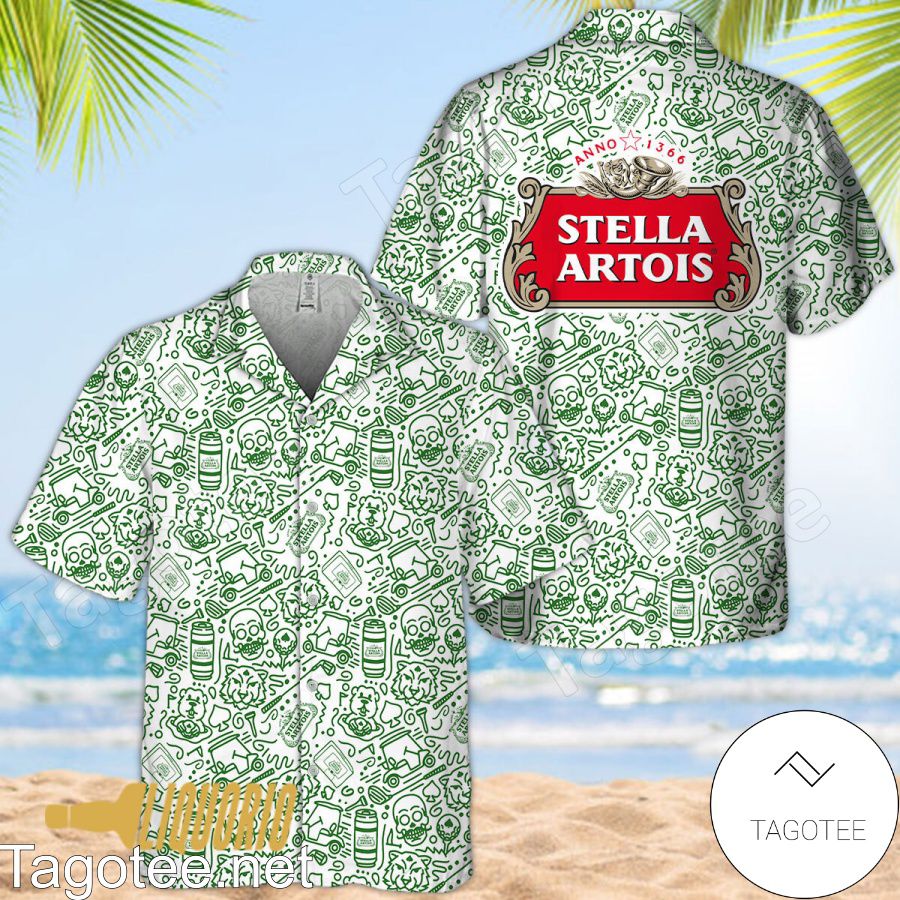 Stella Artois Doodle Art Hawaiian Shirt