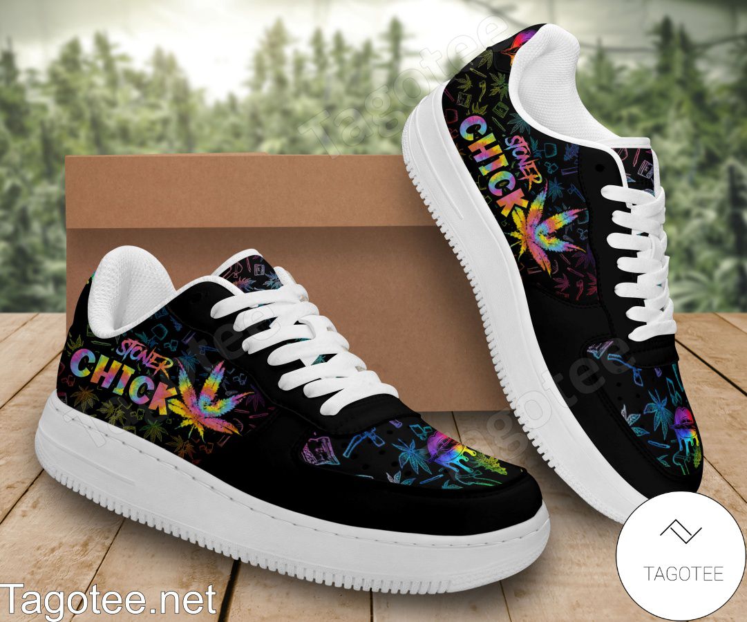 Stoner Chick Colorful Cannabis Weed Air Force Shoes