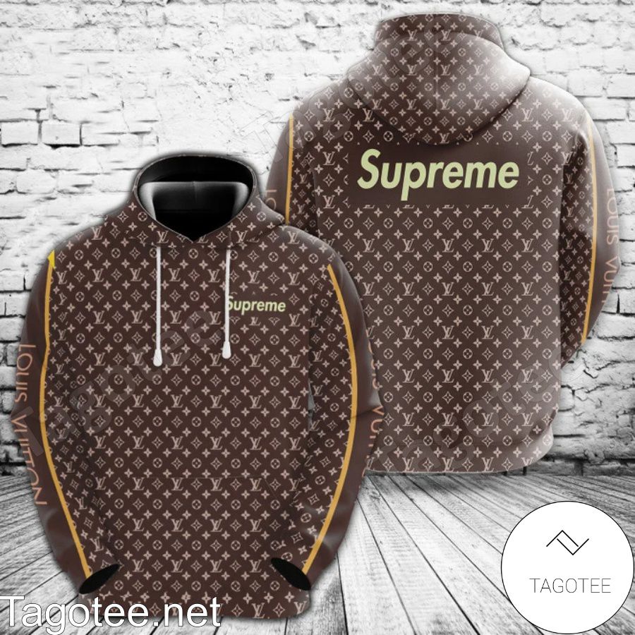 louis vuitton supreme brown hoodie
