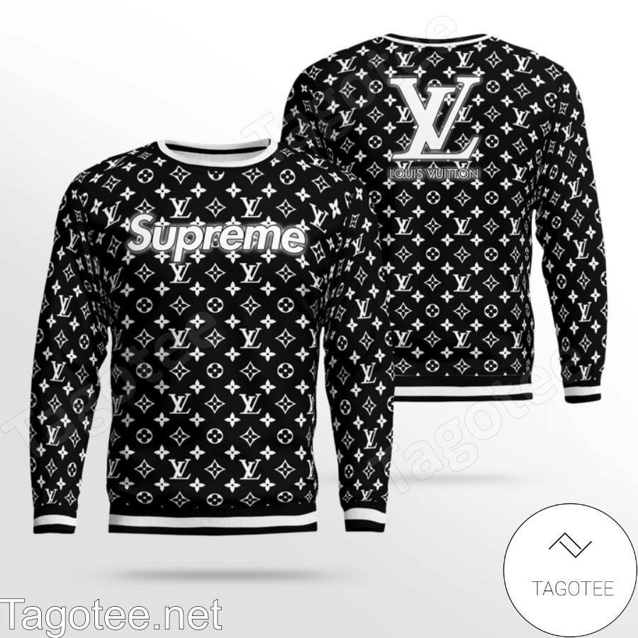 Supreme Louis Vuitton Monogram Black And White Sweater