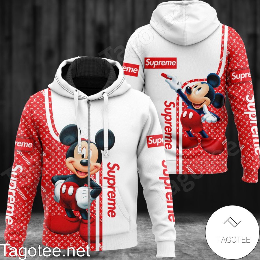 Supreme Louis Vuitton With Mickey Mouse Hoodie - Tagotee