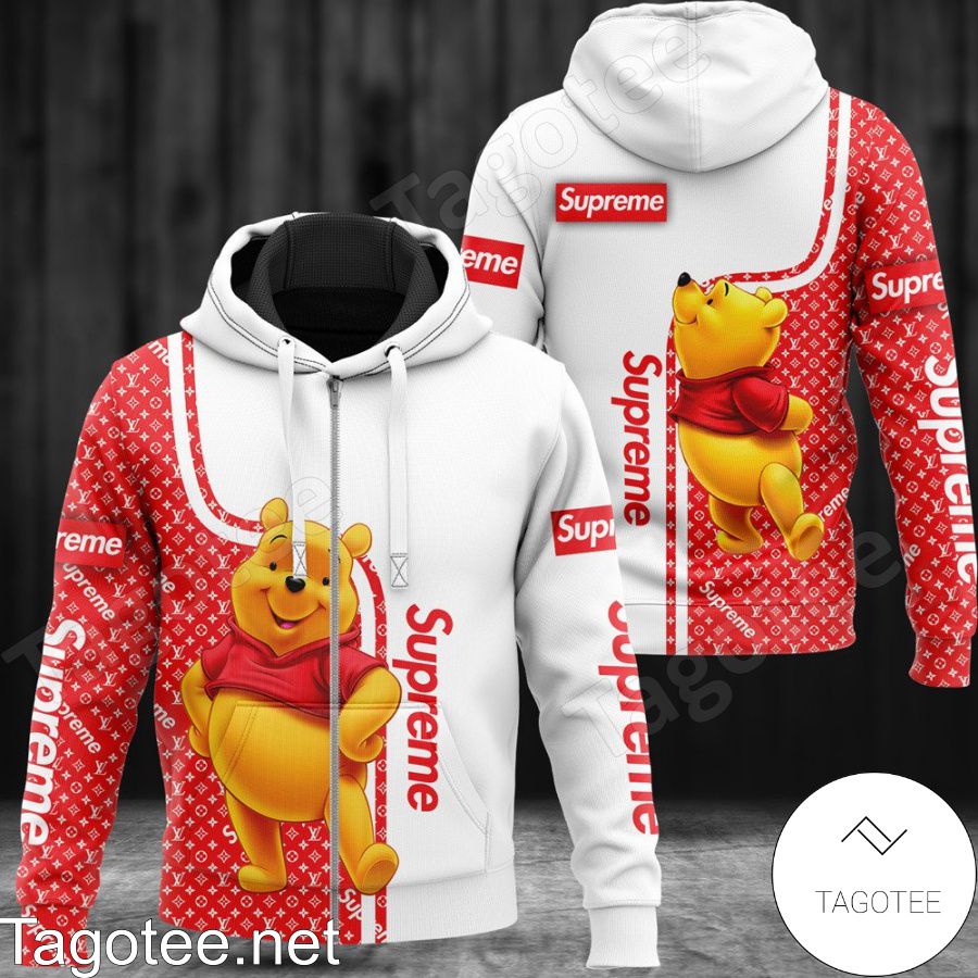 Supreme Louis Vuitton With Winnie The Pooh Hoodie