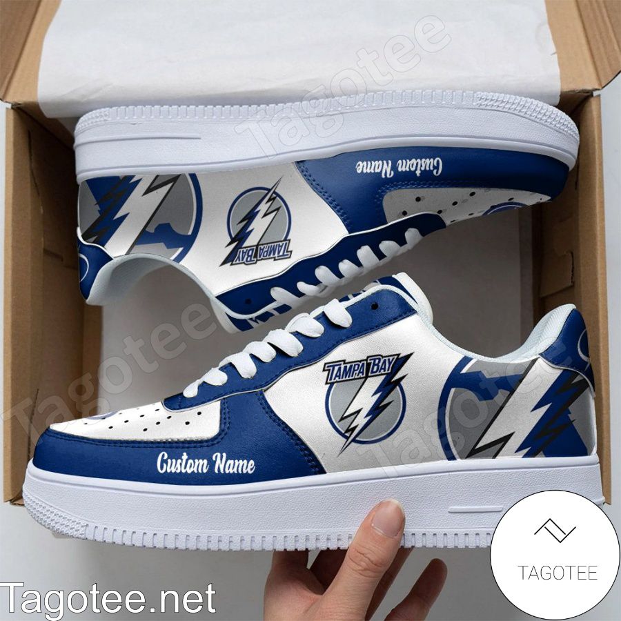 Tampa Bay Lightning Mascot Logo NHL Hockey Custom Name Air Force Shoes