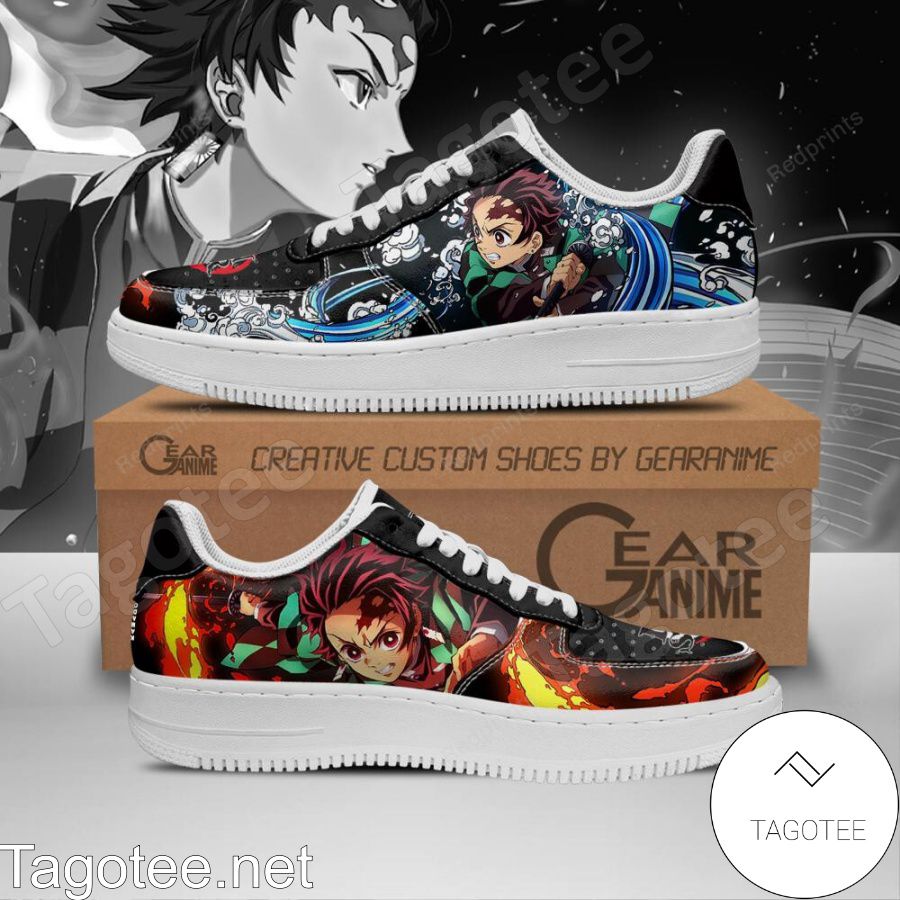 Tanjiro Water and Sun Demon Slayer Anime Air Force Shoes