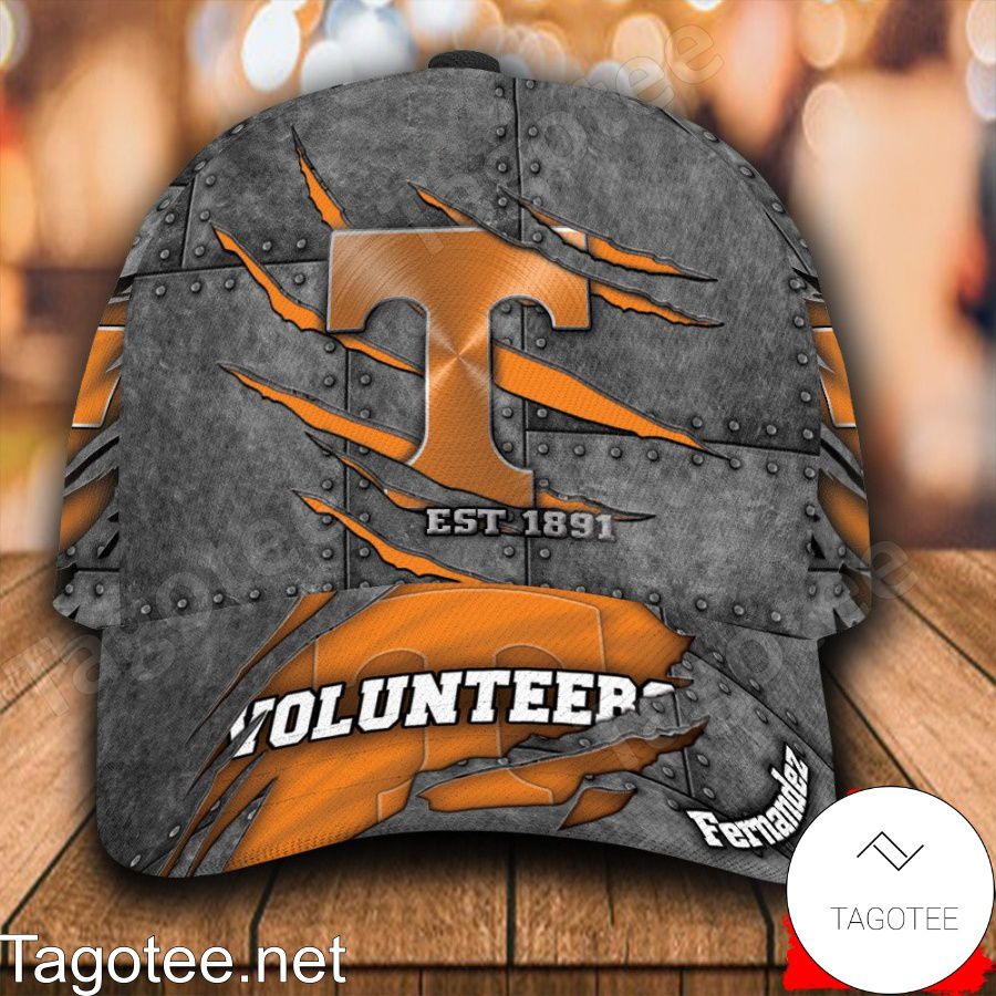 Tennessee Volunteers Leather Zipper Print Personalized Cap