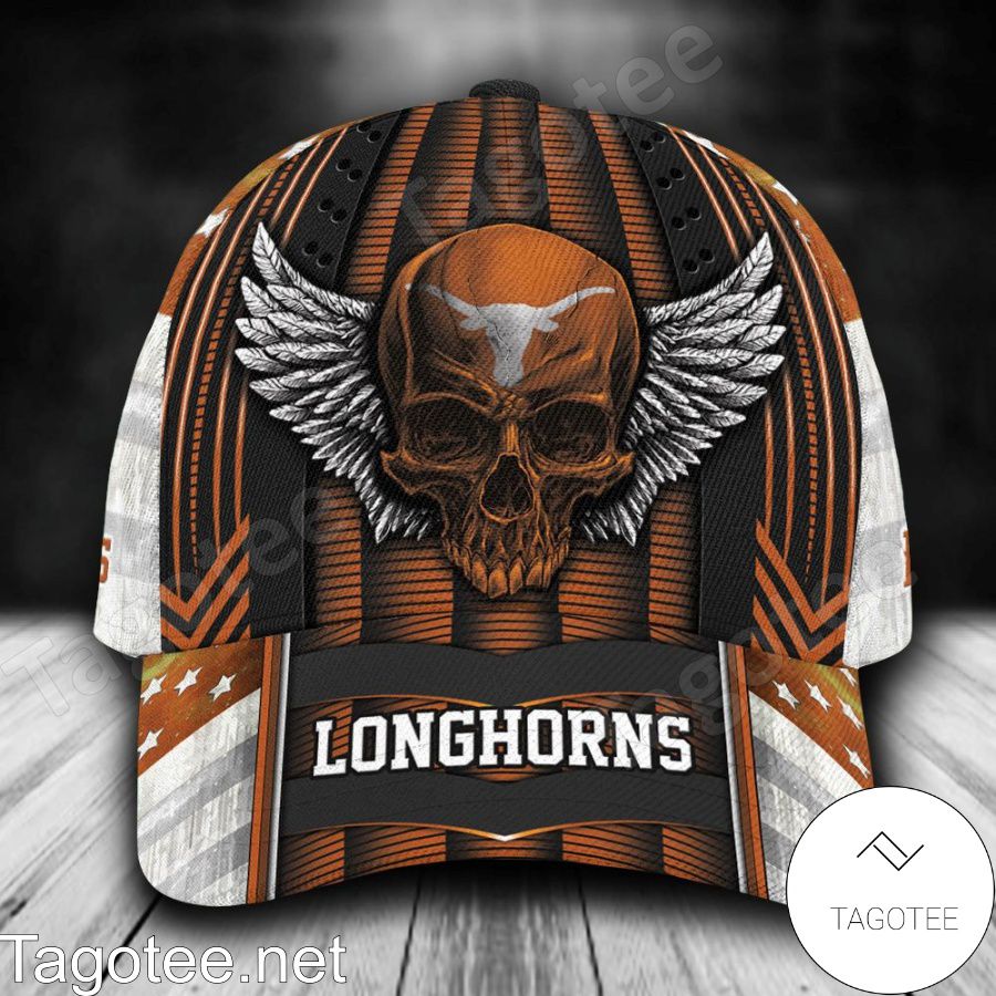 Texas Longhorns Skull Flag NCAA Personalized Cap