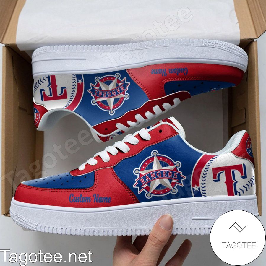 Texas Rangers Mascot Logo MLB Baseball Custom Name Air Force Shoes