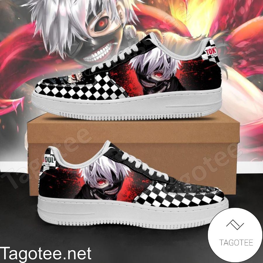 Tokyo Ghoul Kaneki Checkerboard Anime Air Force Shoes