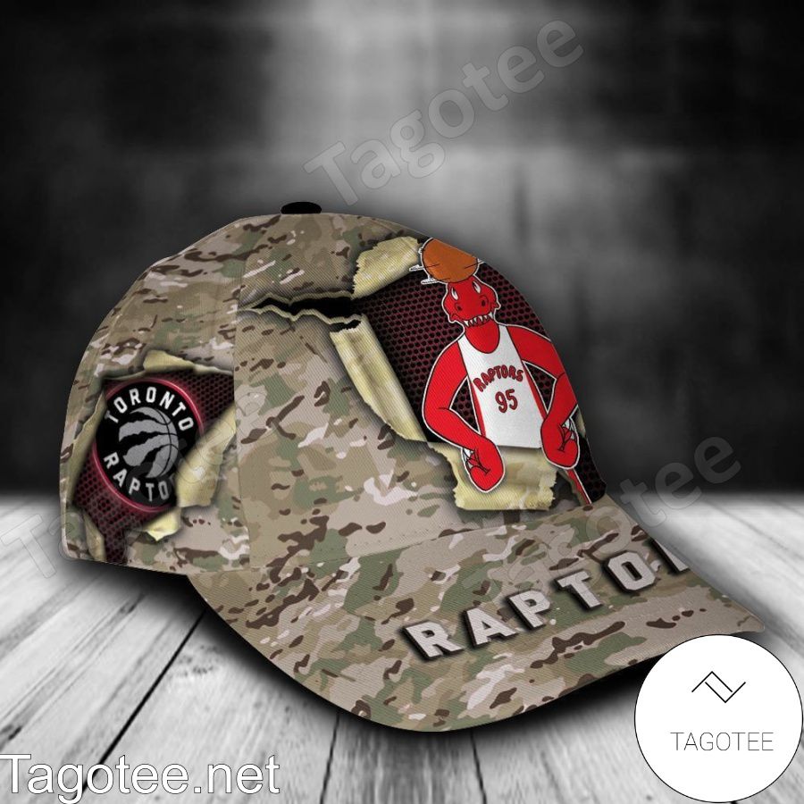 Toronto Raptors Camo Mascot NBA Custom Name Personalized Cap b