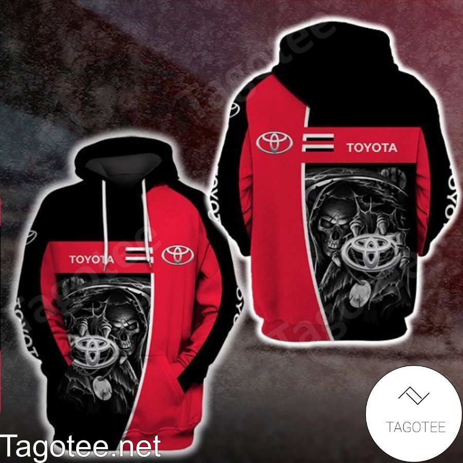 Toyota Skull Black And Red Hoodie