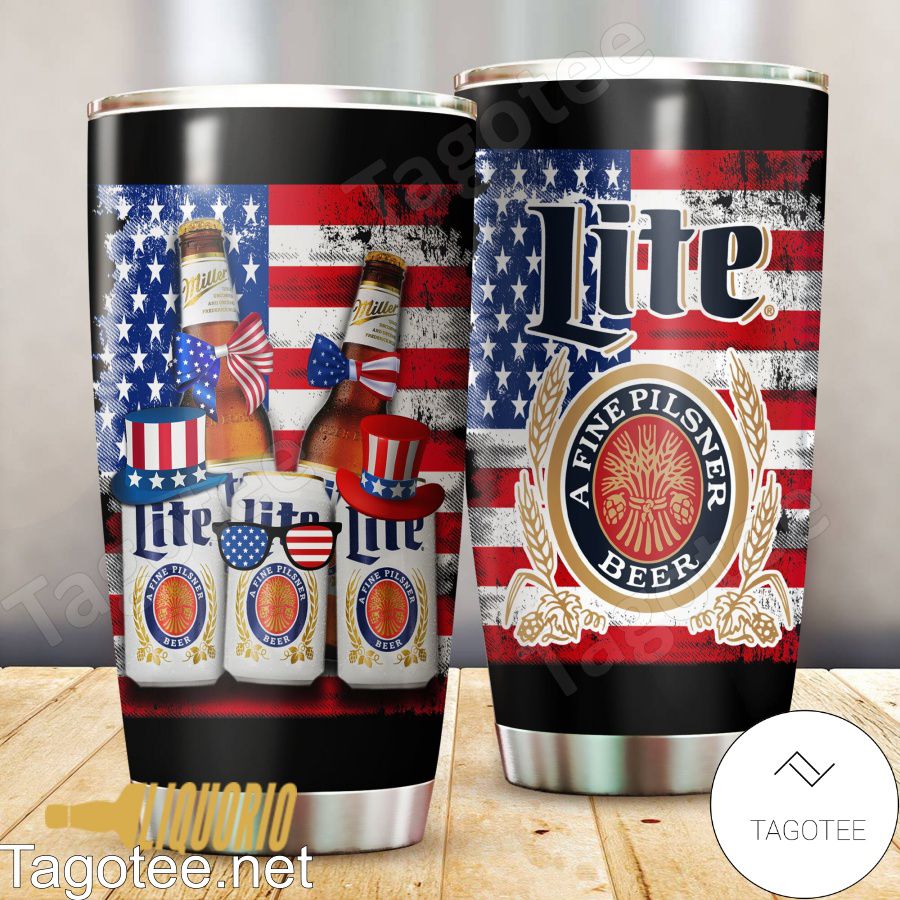 USA Flag Lite Beer Tumbler
