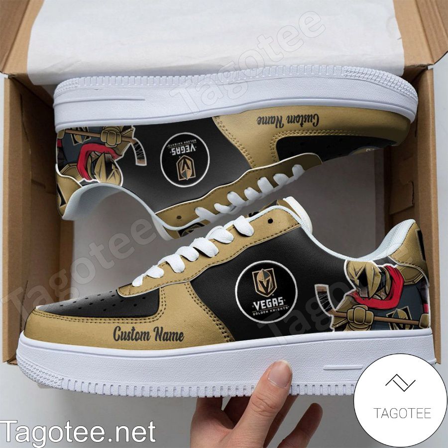 Vegas Golden Knights Mascot Logo NHL Hockey Custom Name Air Force Shoes