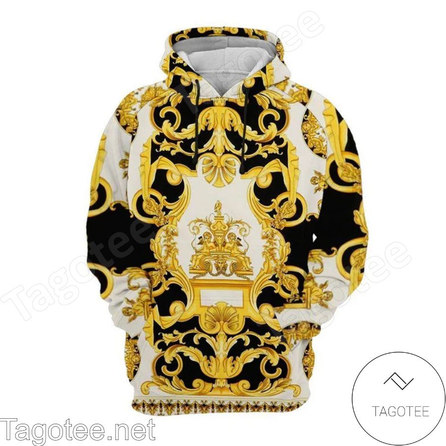 Versace Baroque Print Gold White Black Hoodie