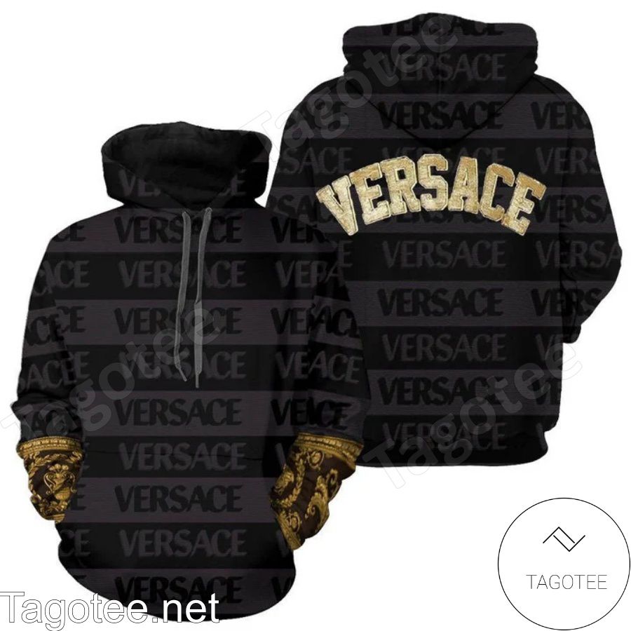 Versace Brand Name Stripes Hoodie