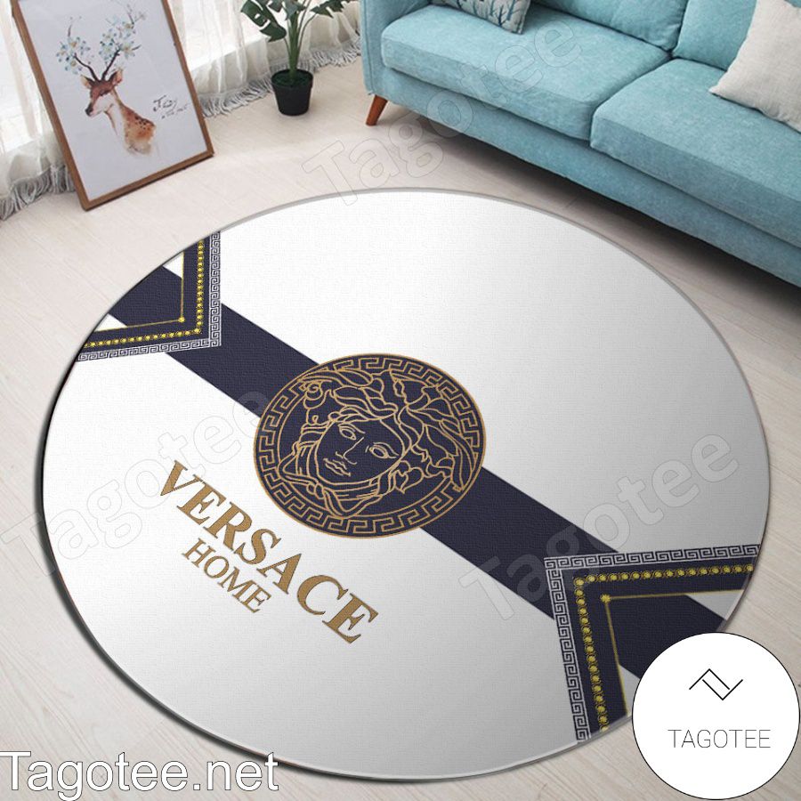 Versace Home Luxury Brand White Round Rug