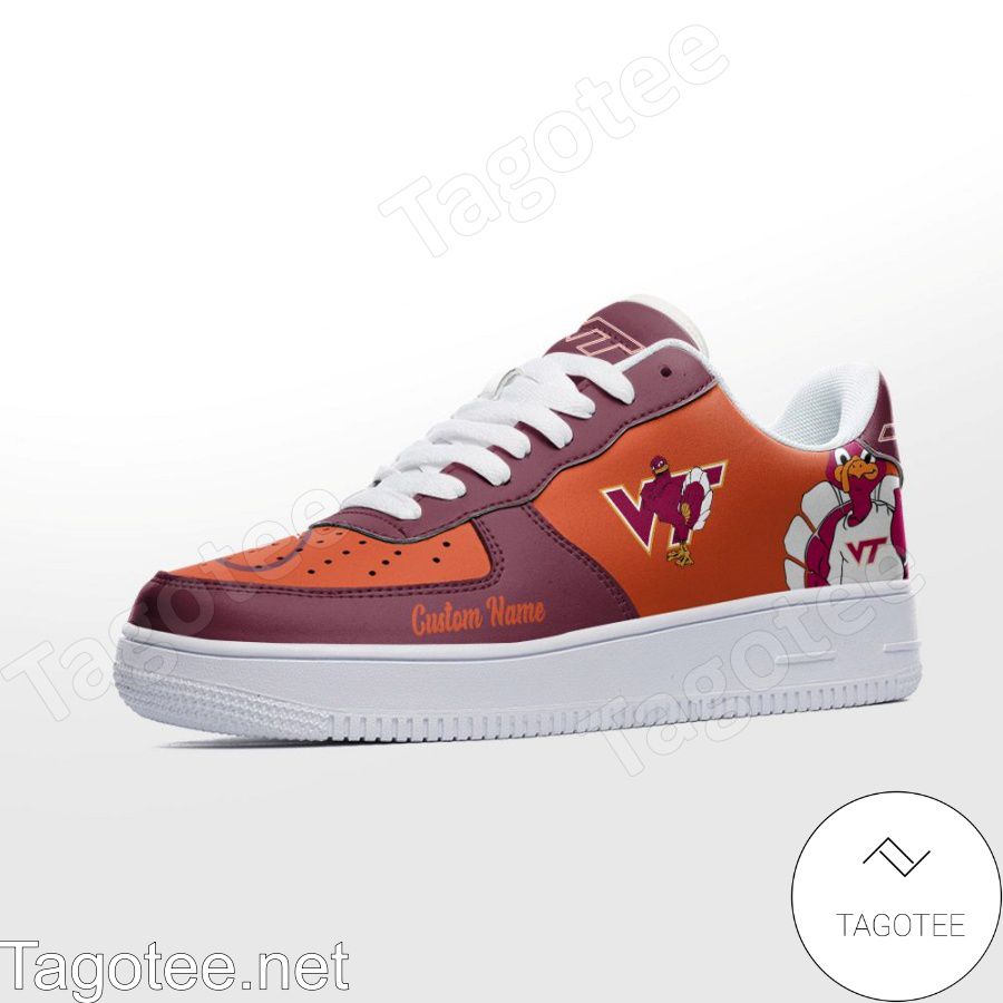 Virginia Tech Hokies Mascot Logo NCAA Custom Name Air Force Shoes a